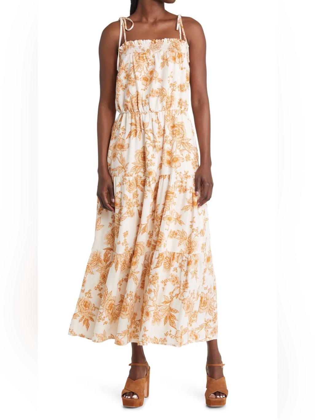 Lost + Wander Nightfall Floral Tie Strap Maxi Dress From Anthropologie